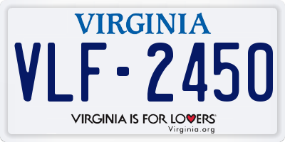 VA license plate VLF2450