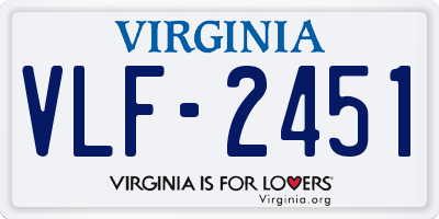 VA license plate VLF2451