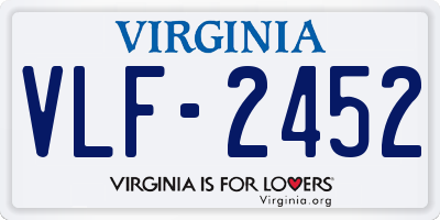 VA license plate VLF2452