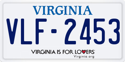 VA license plate VLF2453