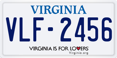 VA license plate VLF2456