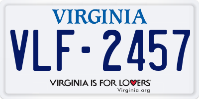VA license plate VLF2457