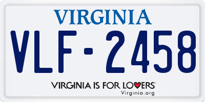 VA license plate VLF2458