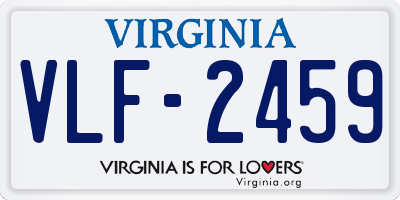 VA license plate VLF2459