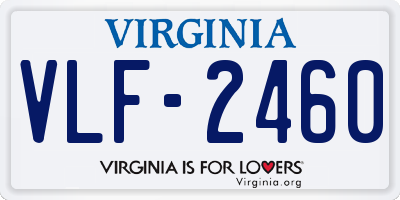 VA license plate VLF2460