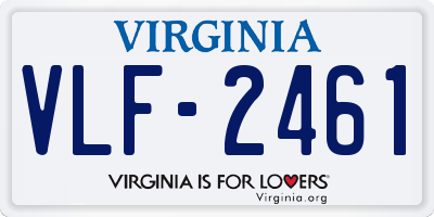 VA license plate VLF2461