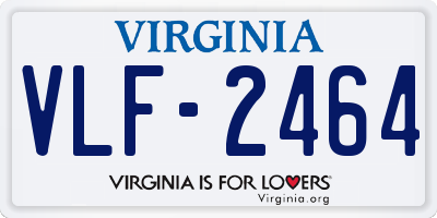 VA license plate VLF2464