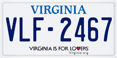 VA license plate VLF2467