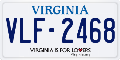 VA license plate VLF2468