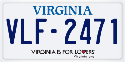 VA license plate VLF2471