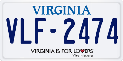 VA license plate VLF2474