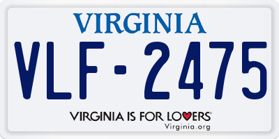 VA license plate VLF2475