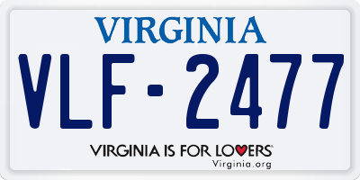 VA license plate VLF2477