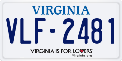 VA license plate VLF2481