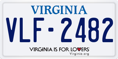 VA license plate VLF2482