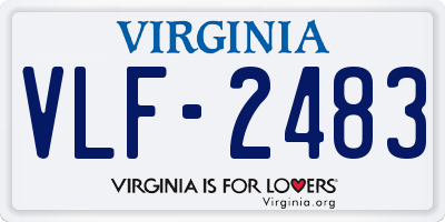 VA license plate VLF2483