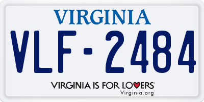 VA license plate VLF2484