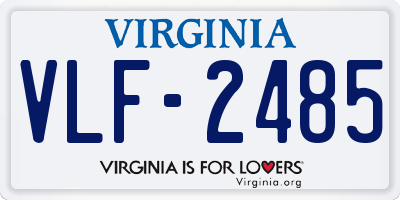 VA license plate VLF2485