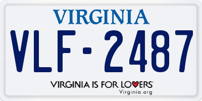 VA license plate VLF2487