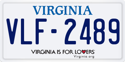 VA license plate VLF2489
