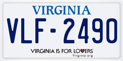 VA license plate VLF2490