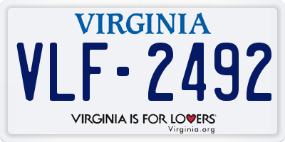 VA license plate VLF2492