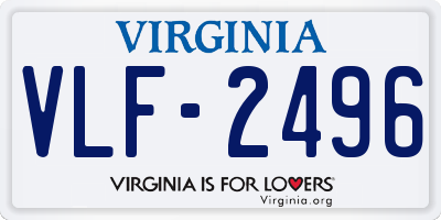 VA license plate VLF2496