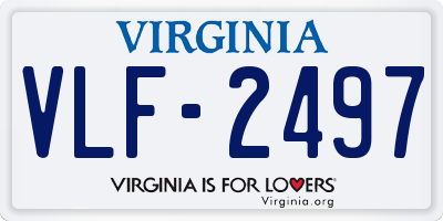 VA license plate VLF2497