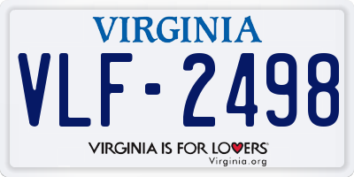 VA license plate VLF2498