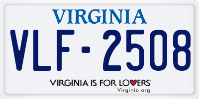 VA license plate VLF2508