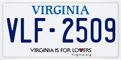 VA license plate VLF2509