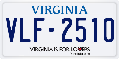 VA license plate VLF2510