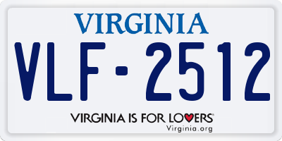 VA license plate VLF2512