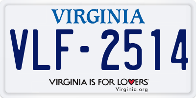 VA license plate VLF2514