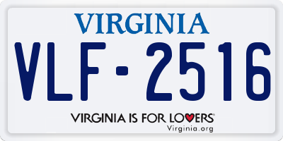 VA license plate VLF2516