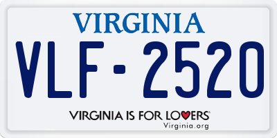 VA license plate VLF2520