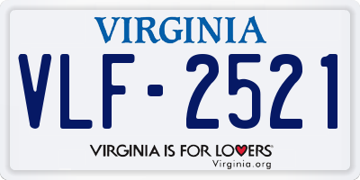 VA license plate VLF2521
