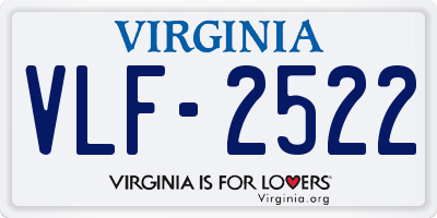 VA license plate VLF2522