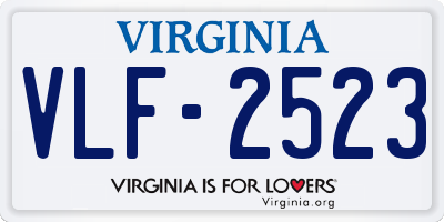 VA license plate VLF2523