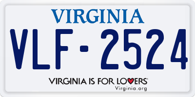 VA license plate VLF2524