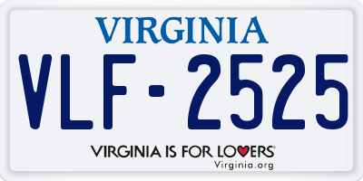 VA license plate VLF2525