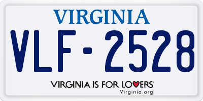 VA license plate VLF2528