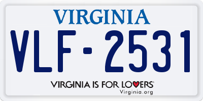 VA license plate VLF2531