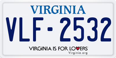 VA license plate VLF2532