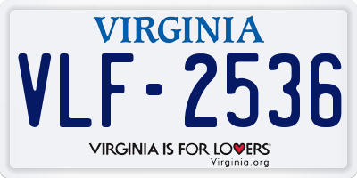 VA license plate VLF2536