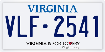 VA license plate VLF2541