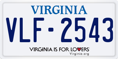 VA license plate VLF2543