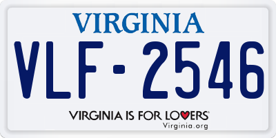 VA license plate VLF2546