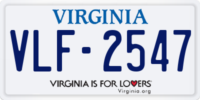 VA license plate VLF2547