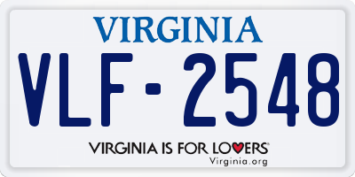 VA license plate VLF2548